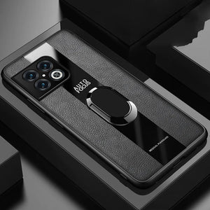 Plexiglass Luxury Leather Ring Case - OnePlus
