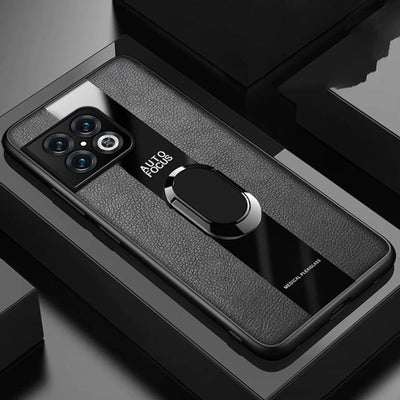 Plexiglass Luxury Leather Ring Case - OnePlus