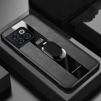Plexiglass Luxury Leather Ring Case - OnePlus