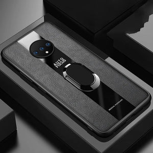 Plexiglass Luxury Leather Ring Case - OnePlus