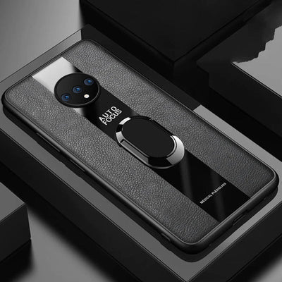 Plexiglass Luxury Leather Ring Case - OnePlus