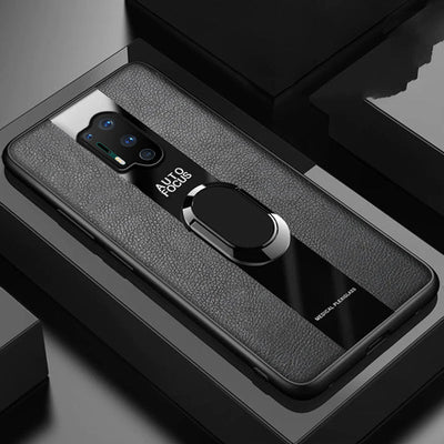 Plexiglass Luxury Leather Ring Case - OnePlus