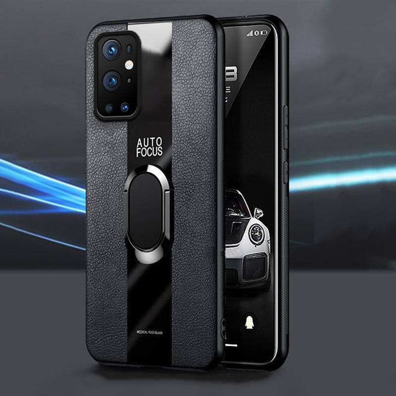 Plexiglass Luxury Leather Ring Case - OnePlus