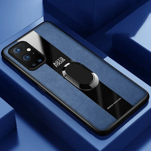 Plexiglass Luxury Leather Ring Case - OnePlus
