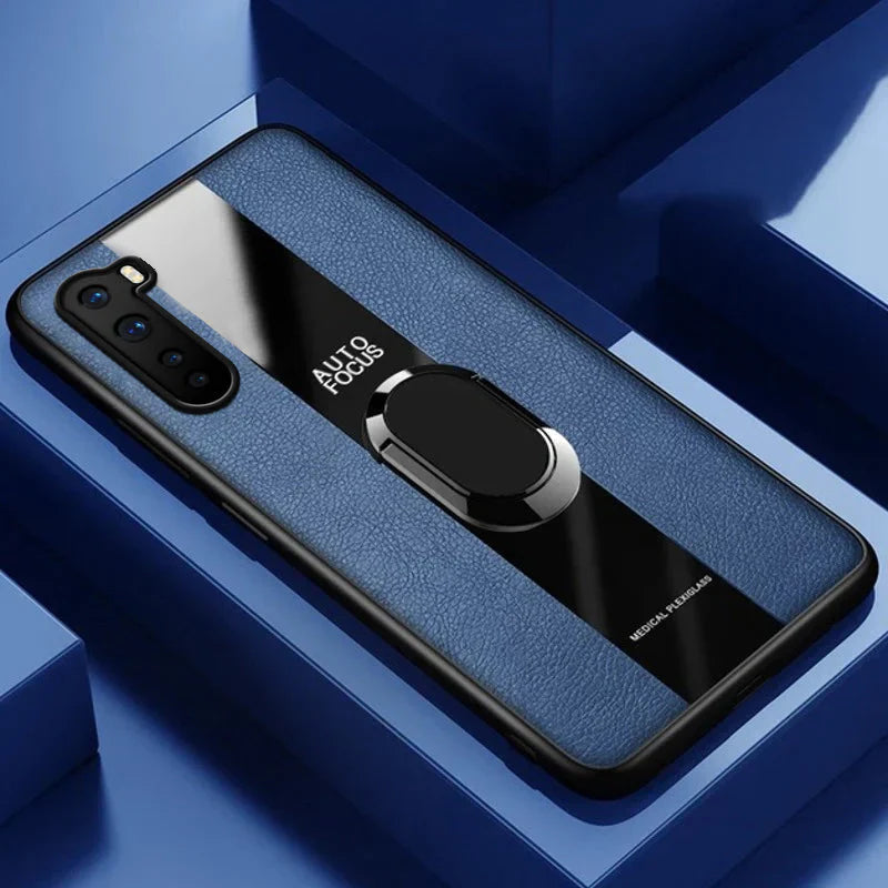 Plexiglass Luxury Leather Ring Case - OnePlus