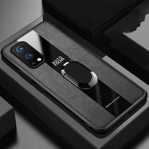 Plexiglass Luxury Leather Ring Case - OnePlus