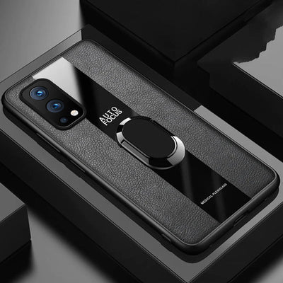 Plexiglass Luxury Leather Ring Case - OnePlus
