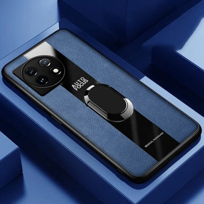 Plexiglass Luxury Leather Ring Case - OnePlus