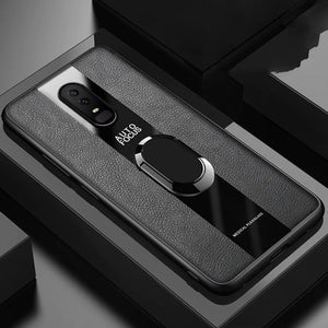 Plexiglass Luxury Leather Ring Case - OnePlus