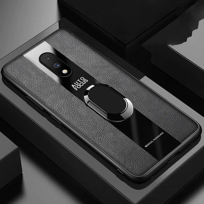 Plexiglass Luxury Leather Ring Case - OnePlus