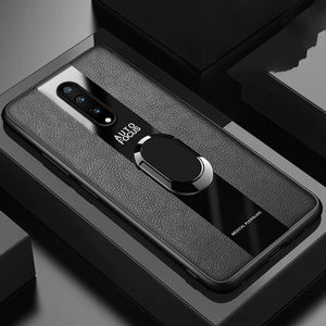 Plexiglass Luxury Leather Ring Case - OnePlus