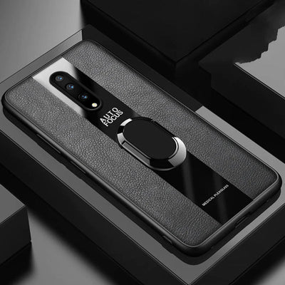 Plexiglass Luxury Leather Ring Case - OnePlus