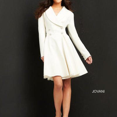 Long Sleeve Blazer Cocktail Dress by Jovani M04302