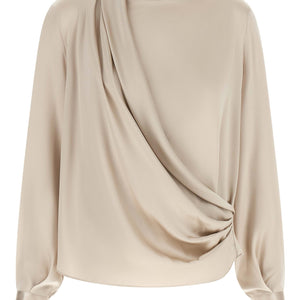Brunello Cucinelli Asymmetric Draped Blouse