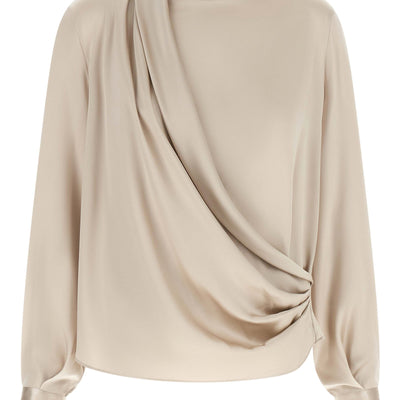 Brunello Cucinelli Asymmetric Draped Blouse