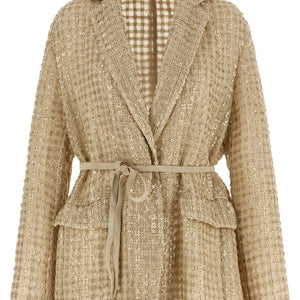 Brunello Cucinelli Dazzling Net Embroidery Organza Blazer