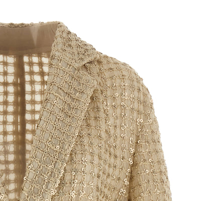 Brunello Cucinelli Dazzling Net Embroidery Organza Blazer