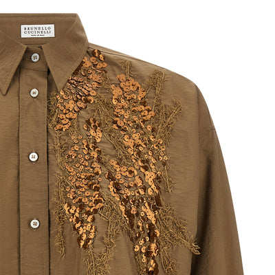 Brunello Cucinelli Dazzling Seabed Embroidery Shirt
