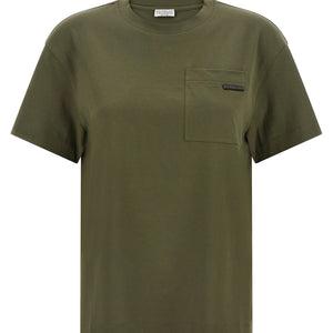 Brunello Cucinelli Shiny Tab T-shirt