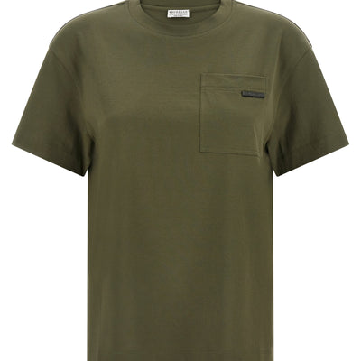 Brunello Cucinelli Shiny Tab T-shirt