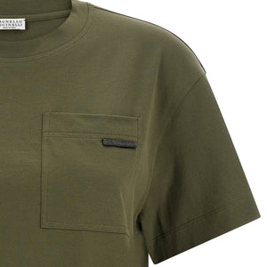 Brunello Cucinelli Shiny Tab T-shirt
