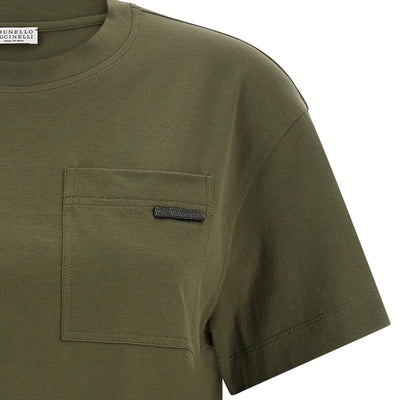 Brunello Cucinelli Shiny Tab T-shirt