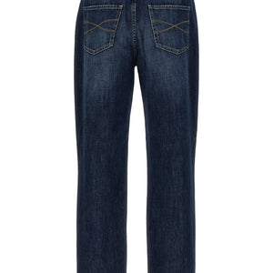 Brunello Cucinelli Logo Embroidery Jeans