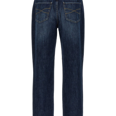 Brunello Cucinelli Logo Embroidery Jeans