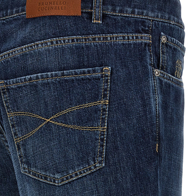 Brunello Cucinelli Logo Embroidery Jeans