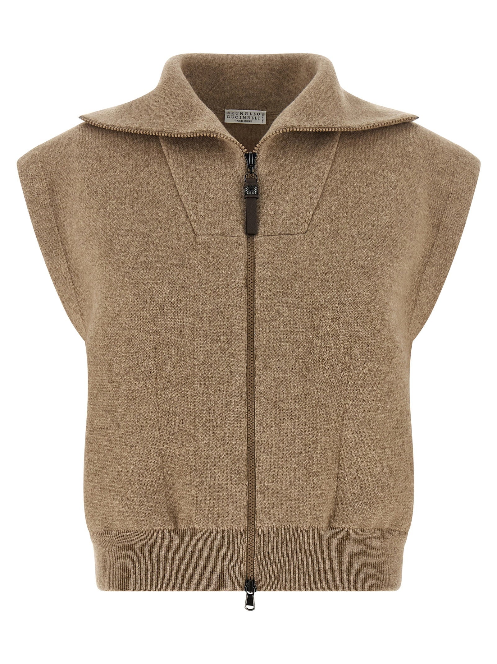 Brunello Cucinelli Shiny Zipper Pull Vest
