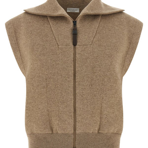 Brunello Cucinelli Shiny Zipper Pull Vest