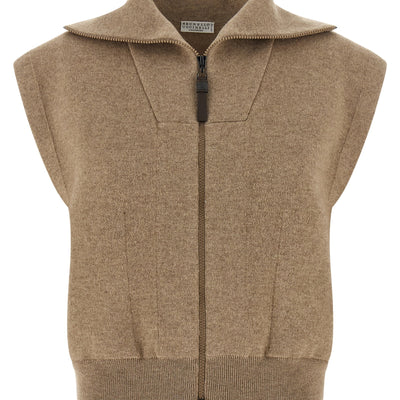 Brunello Cucinelli Shiny Zipper Pull Vest