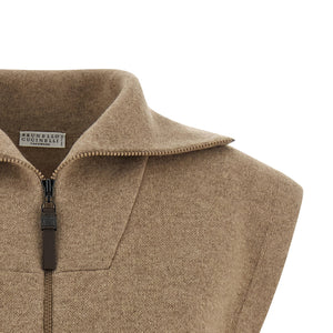 Brunello Cucinelli Shiny Zipper Pull Vest