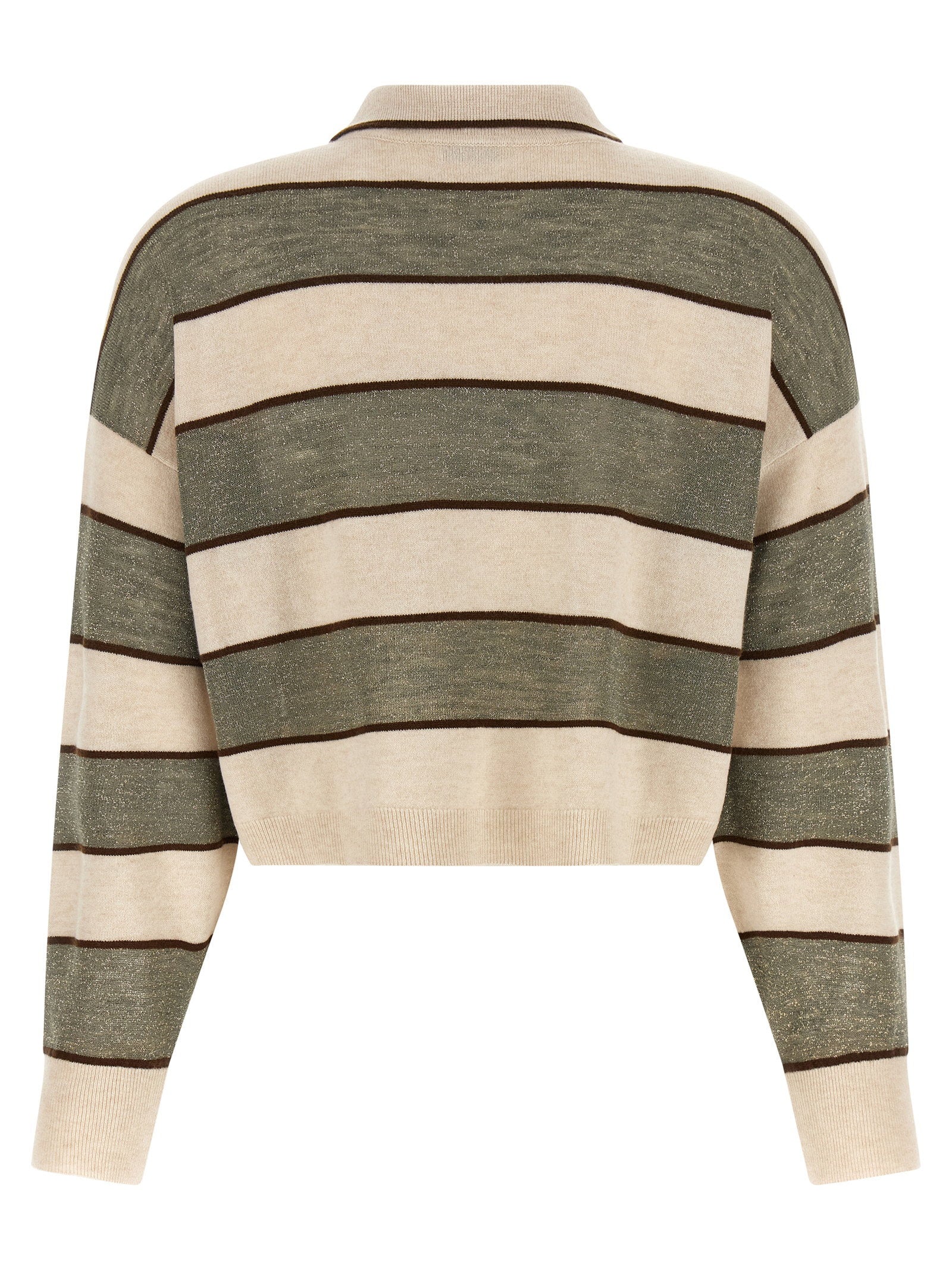 Brunello Cucinelli Sparkling Stripes Polo Shirt