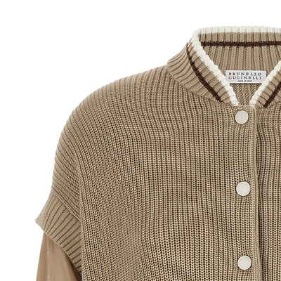 Brunello Cucinelli Organza Sleeve Cardigan
