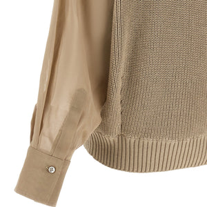 Brunello Cucinelli Organza Sleeve Cardigan
