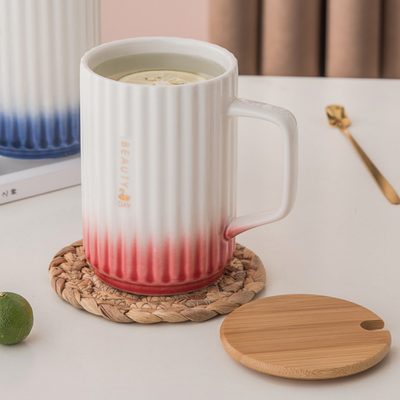 Ceramic Mug with Lid and Spoon