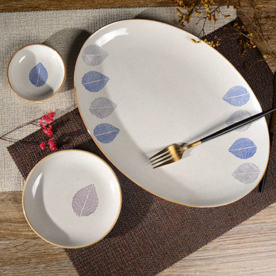 House of Eden Blue Leaf Dessert Plate 50ml