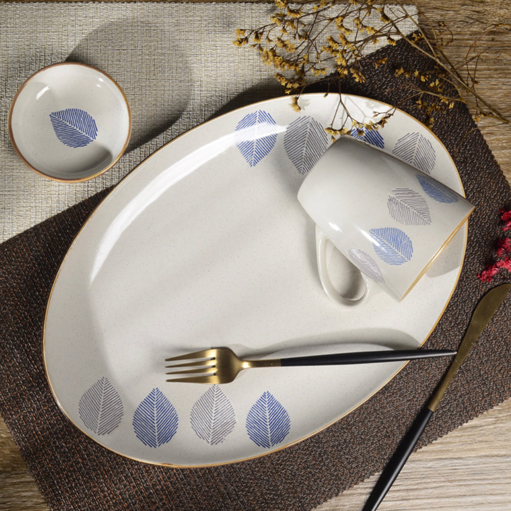 House of Eden Blue Leaf Dessert Plate 50ml