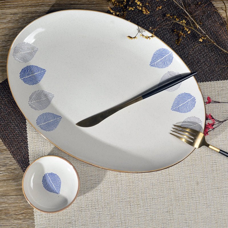 House of Eden Blue Leaf Dessert Plate 50ml