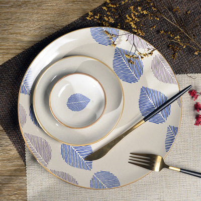 House of Eden Blue Leaf Dessert Plate 50ml