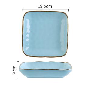 Blue Jay Square Snack Plate 8 Inch