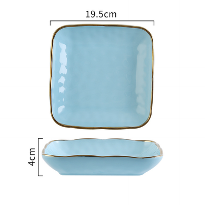 Blue Jay Square Snack Plate 8 Inch