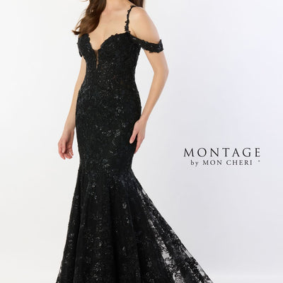 Montage M2232 Long Lace Sequin Mermaid Evening Formal Dress