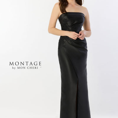 Montage M2235 Long Lace High Slit Formal Evening Dress