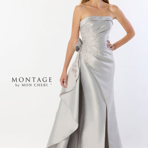 Montage M2235 Long Lace High Slit Formal Evening Dress