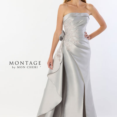 Montage M2235 Long Lace High Slit Formal Evening Dress