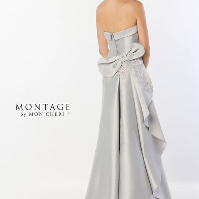 Montage M2235 Long Lace High Slit Formal Evening Dress