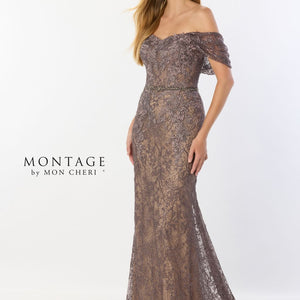 Montage M2238 Long Beaded Belt Evening Formal Dress