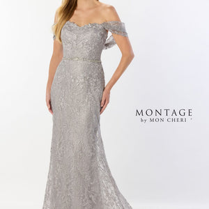 Montage M2238 Long Beaded Belt Evening Formal Dress